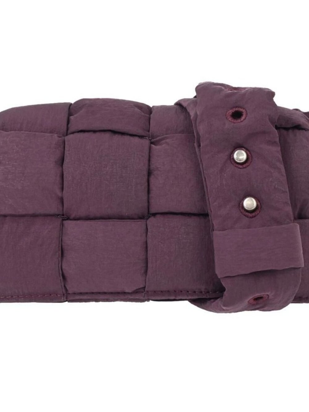 Bottega Veneta Purple Nylon Maxi Intrecciato Cassette Shoulder Bag 178619